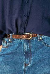 Ceinture en cuir python - Aglae