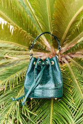 Sac cuir effet croco vert - Aimmy