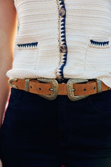 Ceinture cuir camel - Assia