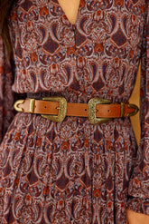 Ceinture cuir camel - Assia