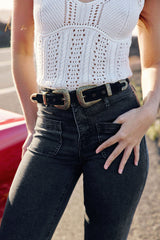 Ceinture cuir noir - Assia