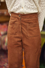 Pantalon en cuir camel - Atlanty