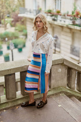 Blouse ample écru/bleu - Bolia