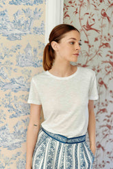 T-shirt col V Elva - Blanc