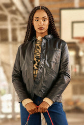 Veste en cuir noire - Fauline