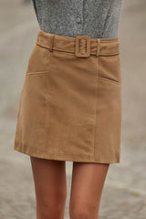 Jupe courte beige - Faustine