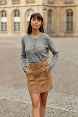 Jupe courte beige - Faustine