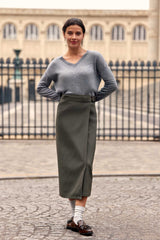 Jupe portefeuille kaki - Jaden