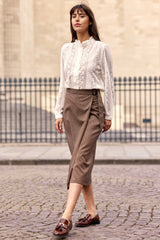 Jupe portefeuille marron - Jaden