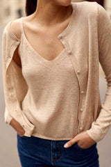 Twin set beige - Mandel