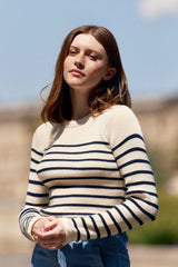 Pull marinière écru/marine - Manel