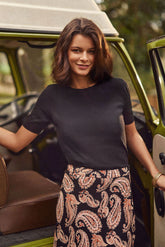 Pull manches courtes noir - Marilou