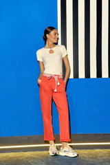 Pantalon droit orange - Marisol