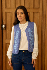 Gilet bleu - Meline