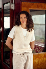 Pull sans manches ecru - Mercy