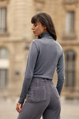 Pull col roulé gris - Miloe