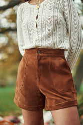 Short en cuir camel - Sidra