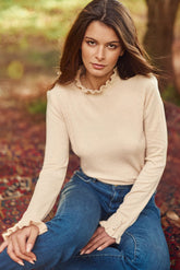 Pull col montant beige - Solferinos