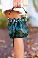 Sac cuir effet croco vert - Aimmy