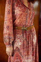 Ceinture cuir suédé camel - Alicia