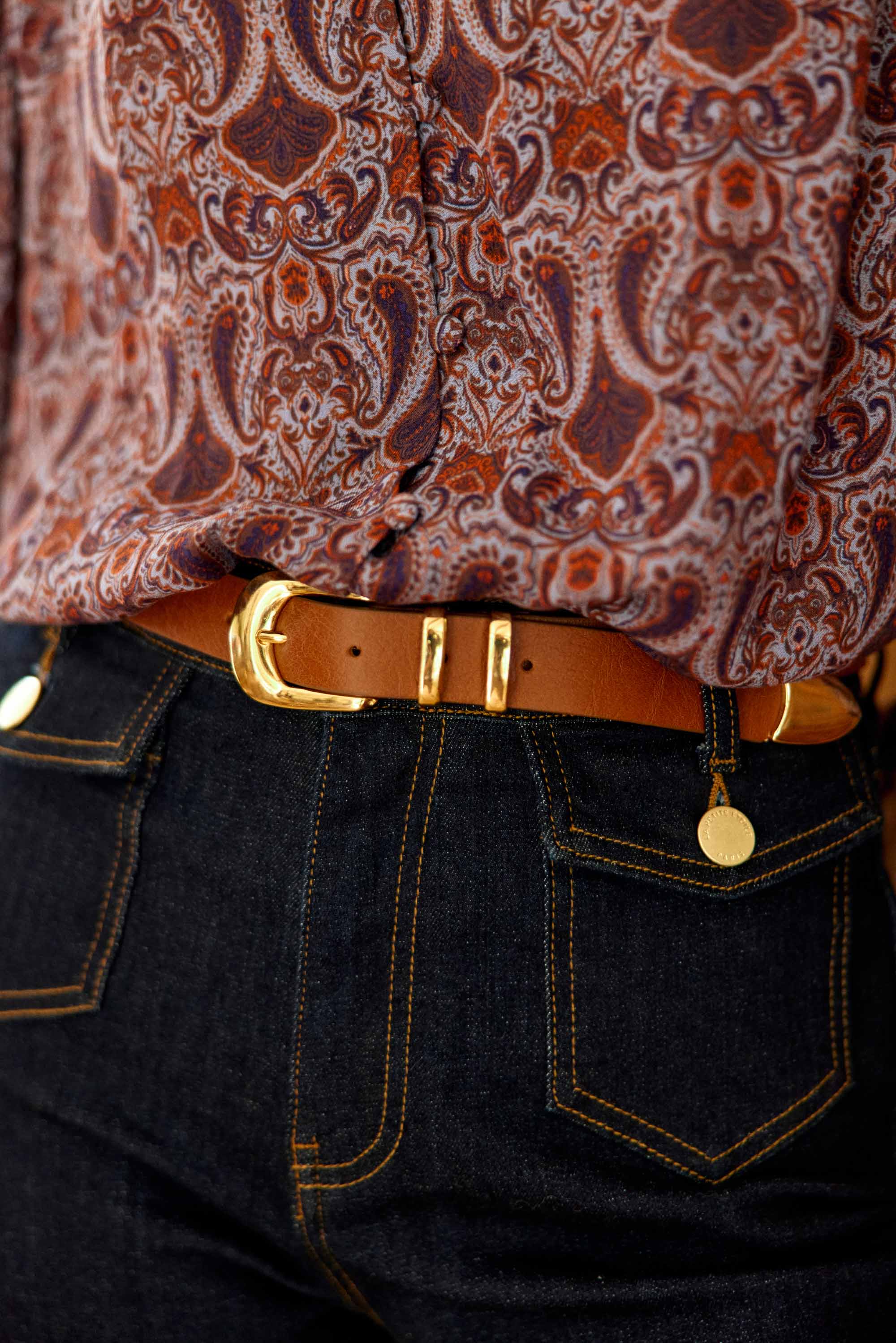 Ceinture cuir camel - Anais