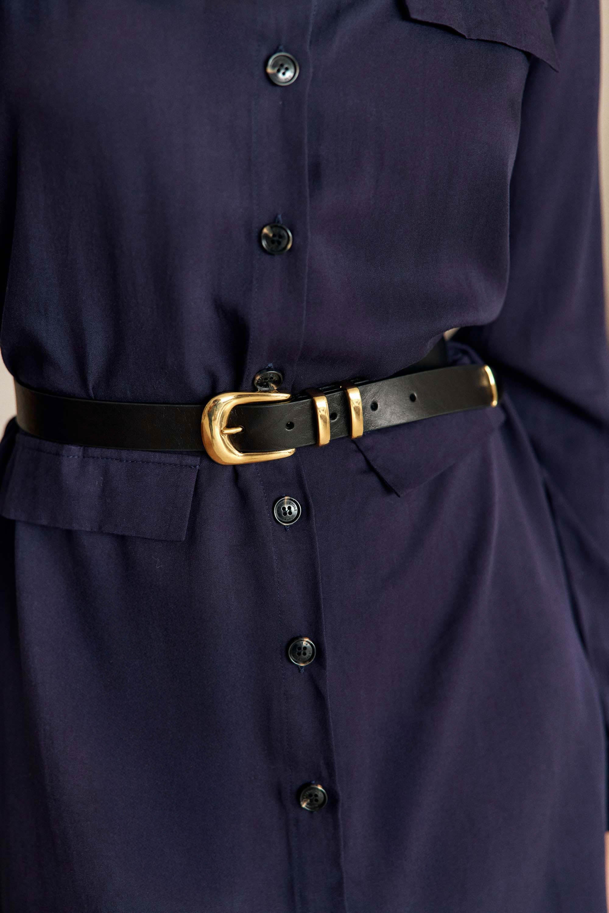 Ceinture cuir noir - Anais