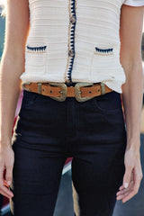 Ceinture cuir camel - Assia