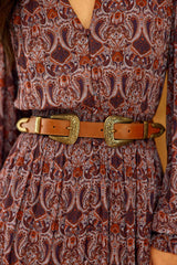 Ceinture cuir camel - Assia