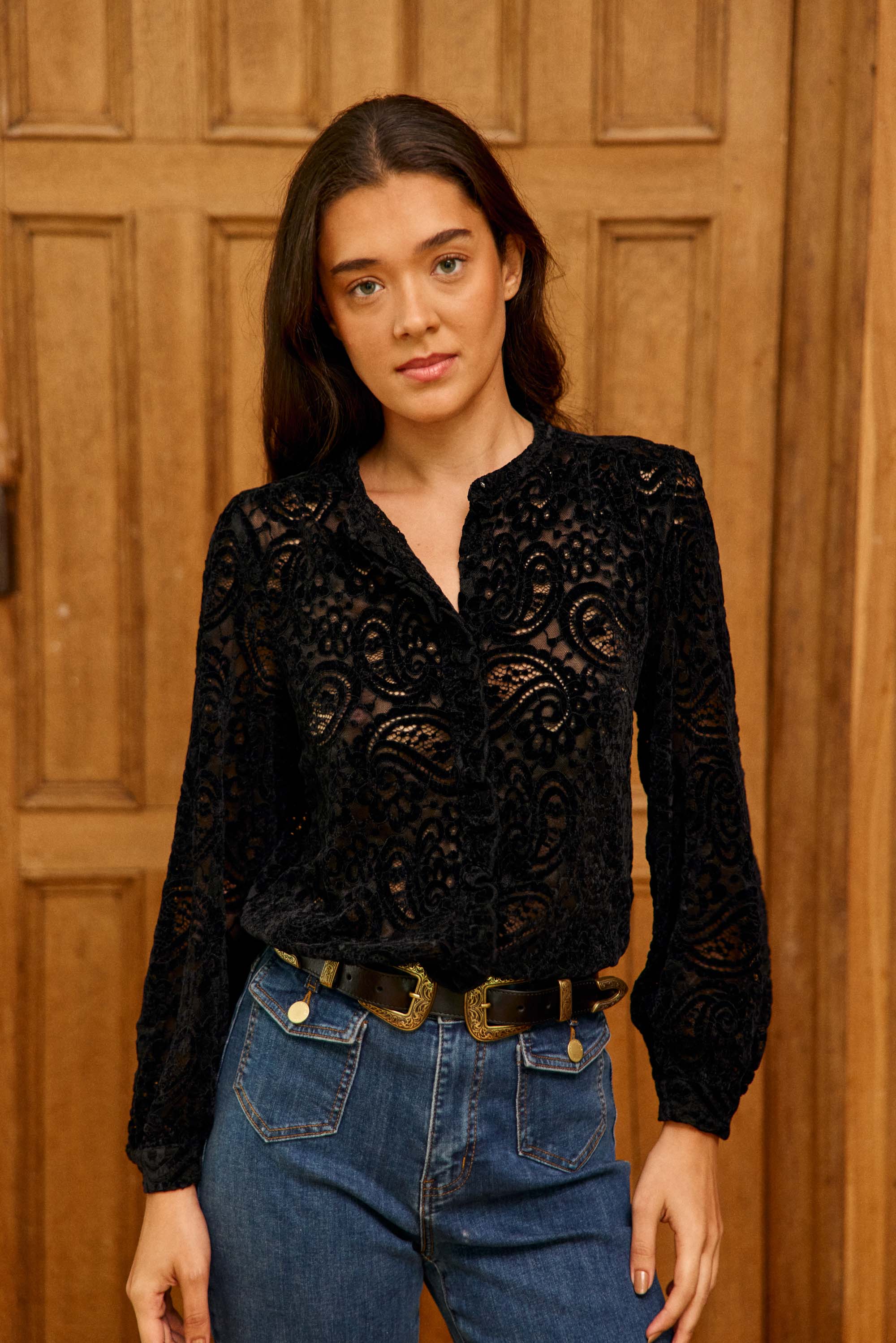 Ceinture cuir noire - Assia