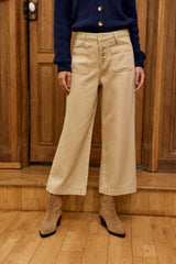 Jean taille haute beige - Atlanta