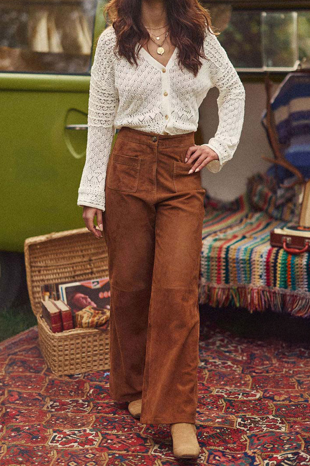 Pantalon en cuir camel - Atlanty