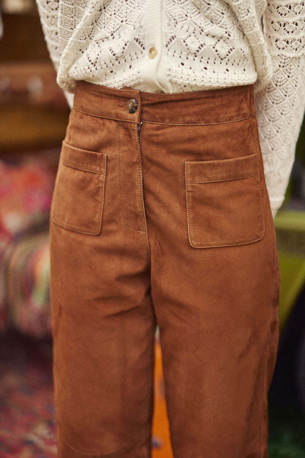 Pantalon en cuir camel - Atlanty