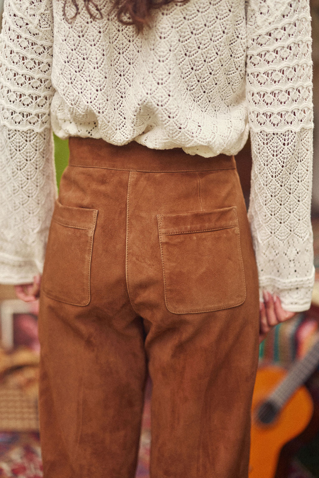 Pantalon en cuir camel - Atlanty
