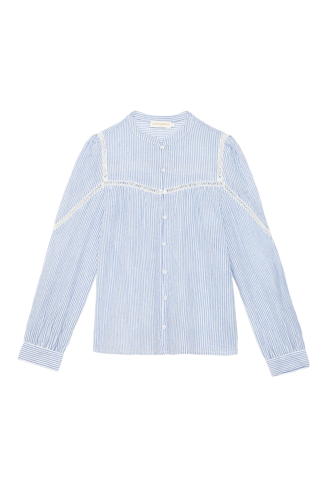 Blouse droite écru/bleu - Bayen