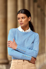 Pull col rond bleu ciel - Beatrice