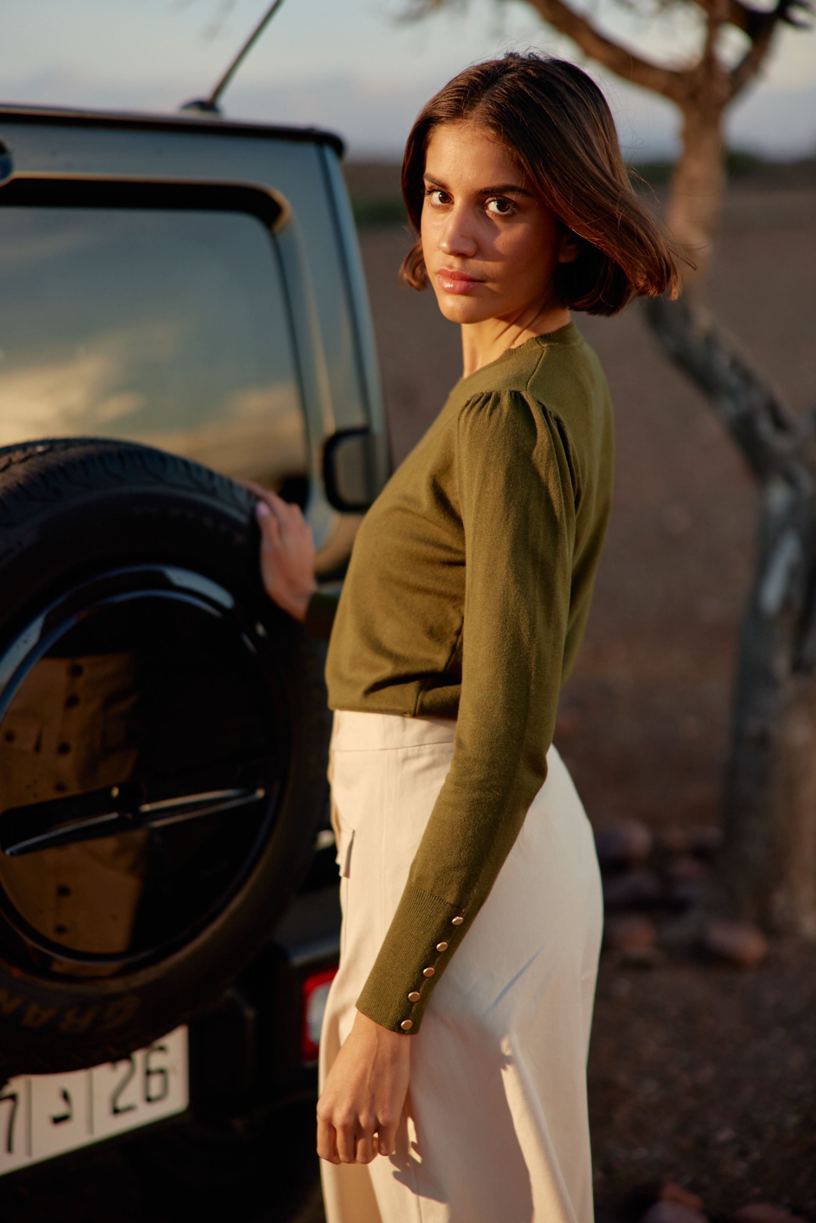 Pull col rond kaki - Beatrice