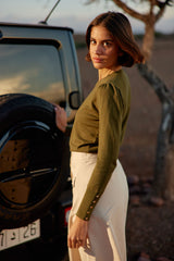 Pull col rond kaki - Beatrice