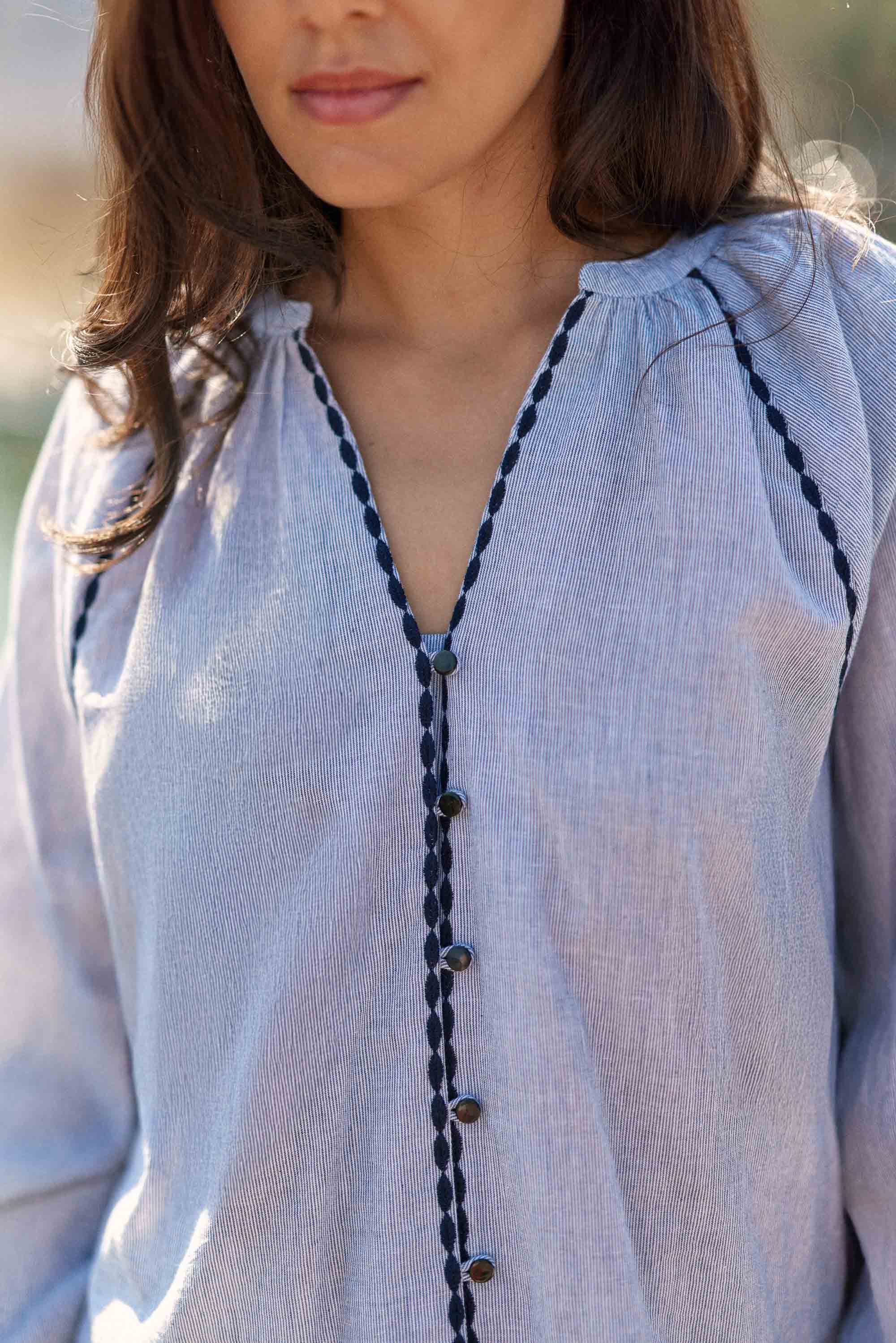 Blouse ample bleue - Blena