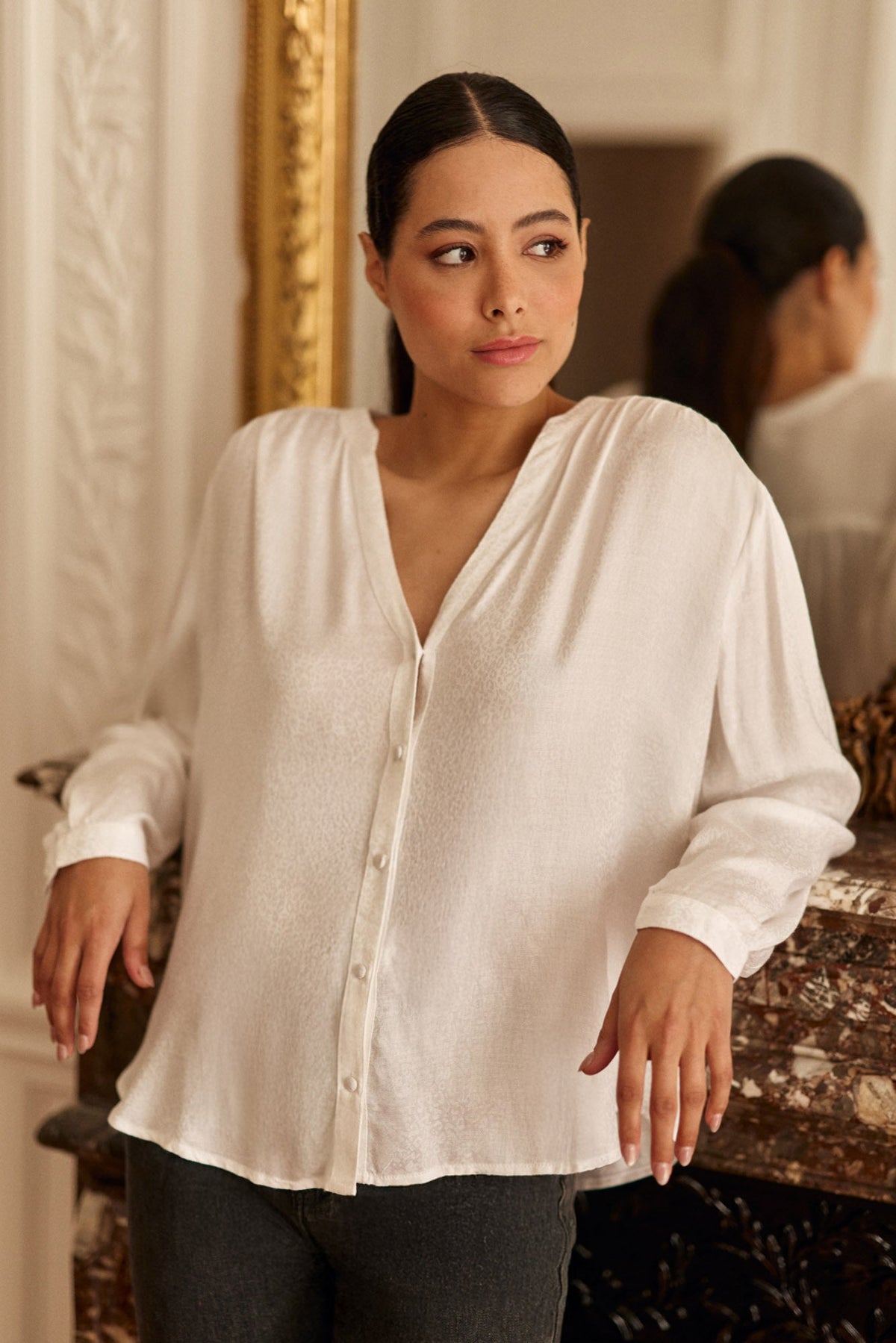 Blouse col V blanc - Bolia