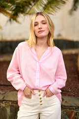 Blouse col V rose clair - Bolia