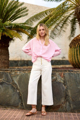 Blouse col V rose clair - Bolia