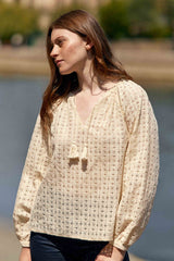 Blouse ajourés écrue - Briana