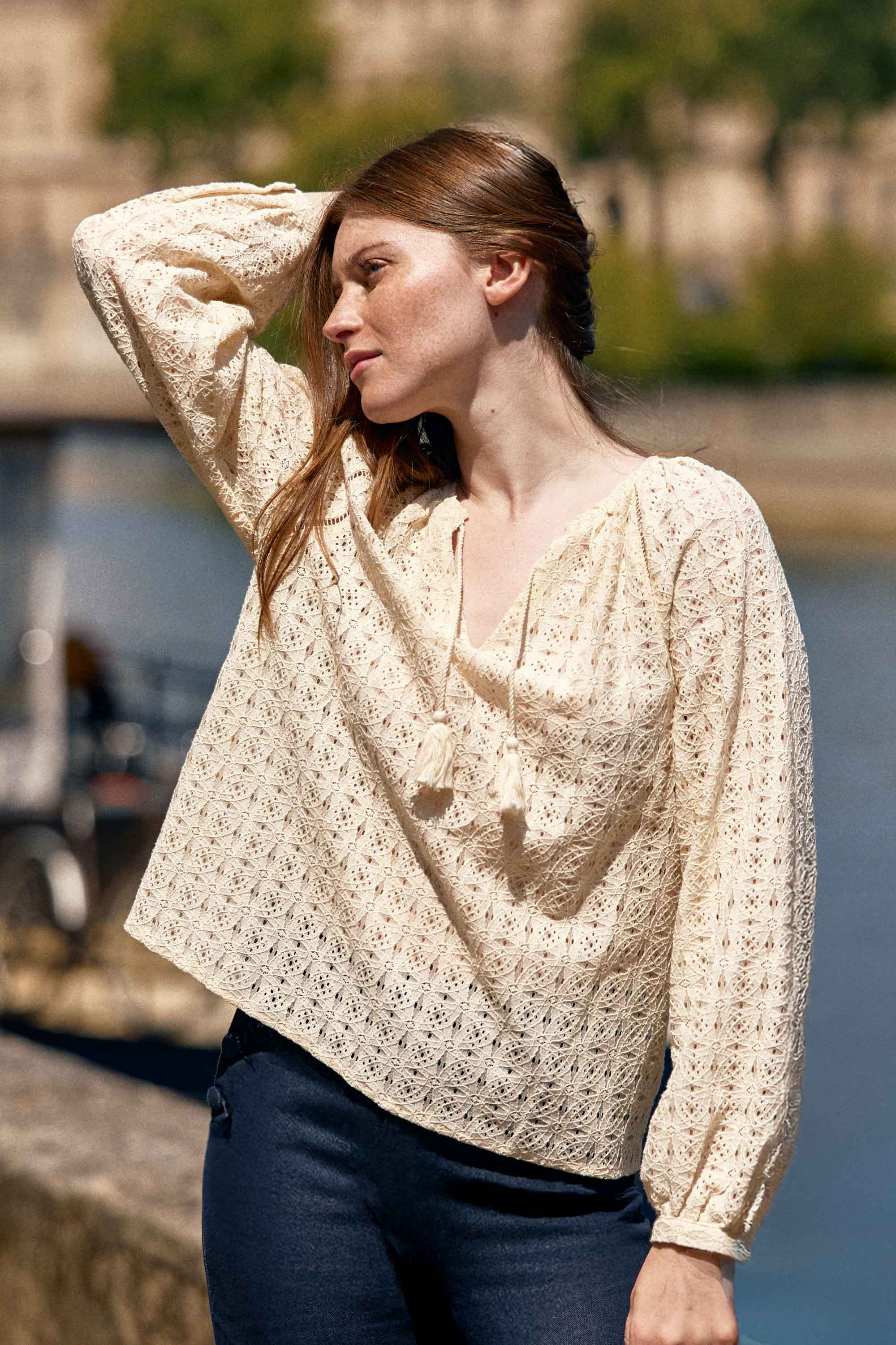 Blouse ajourés écrue - Briana