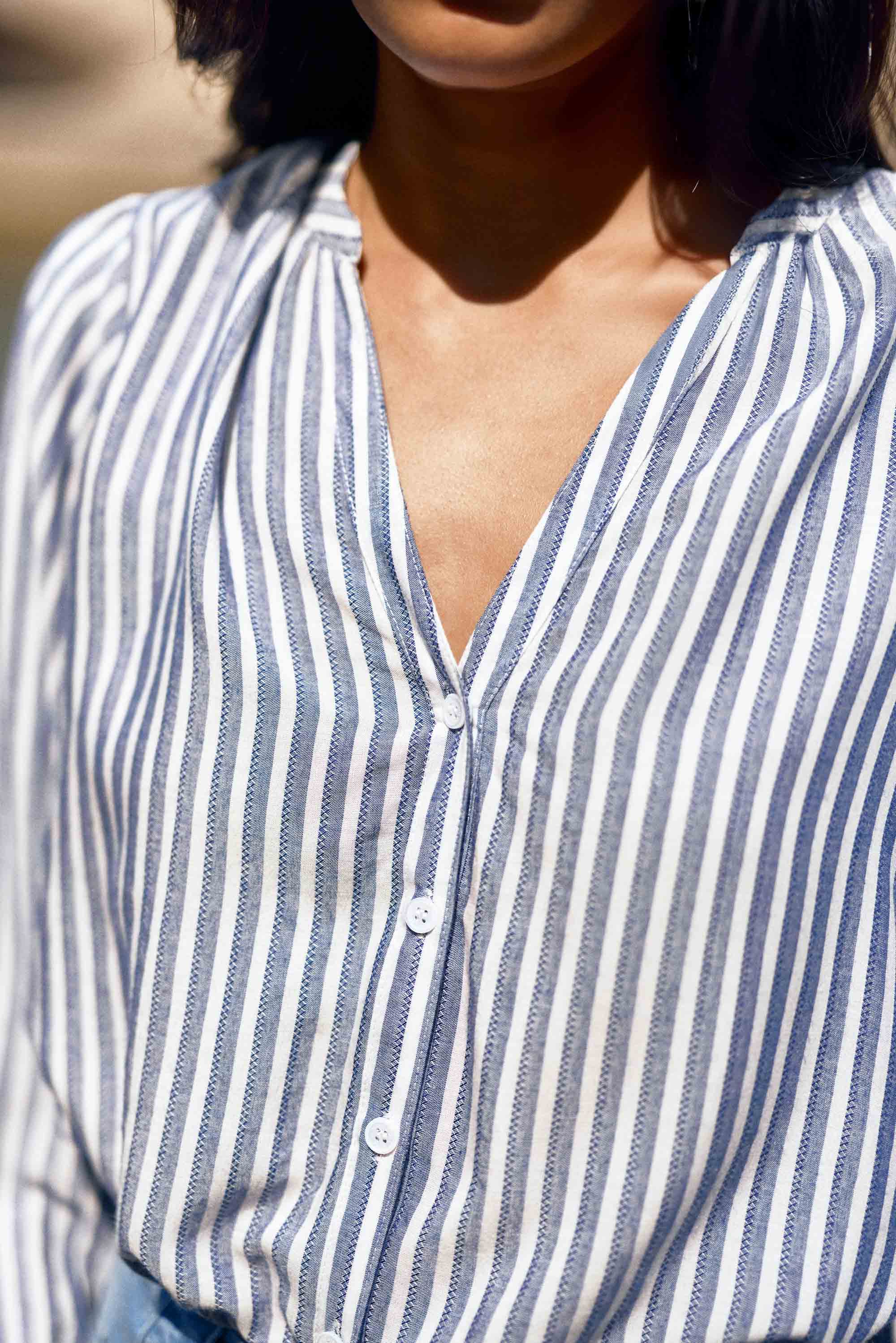 Blouse écru/bleu - Caisy
