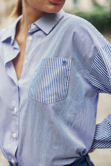 Chemise à rayures bleu/blanc - Coralia