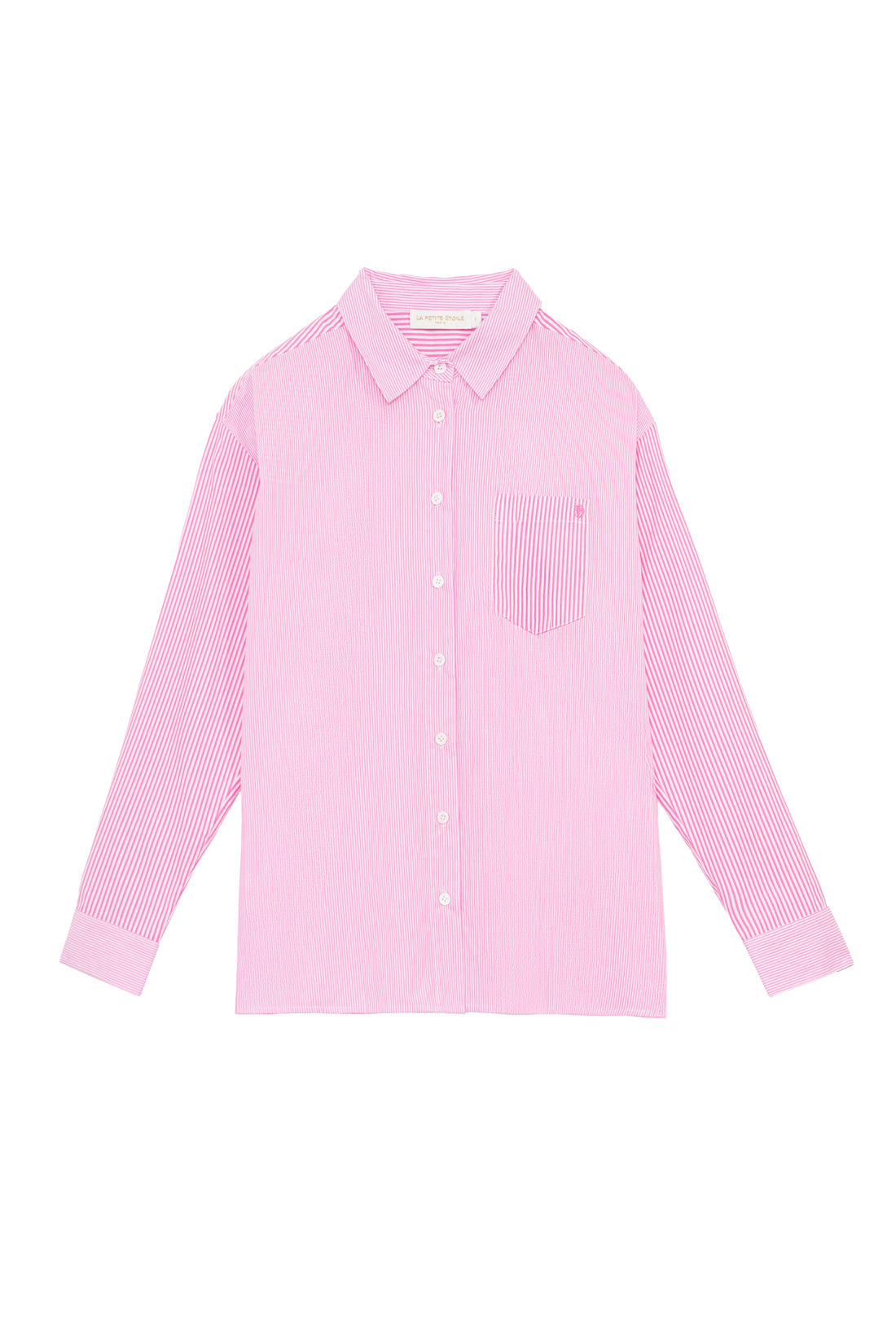 Chemise à rayures rose/blanc - Coralia