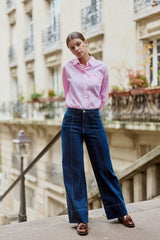 Chemise à rayures rose/blanc - Coralia