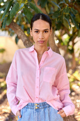 Chemisier droit rose clair - Coralia