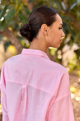 Chemisier droit rose clair - Coralia