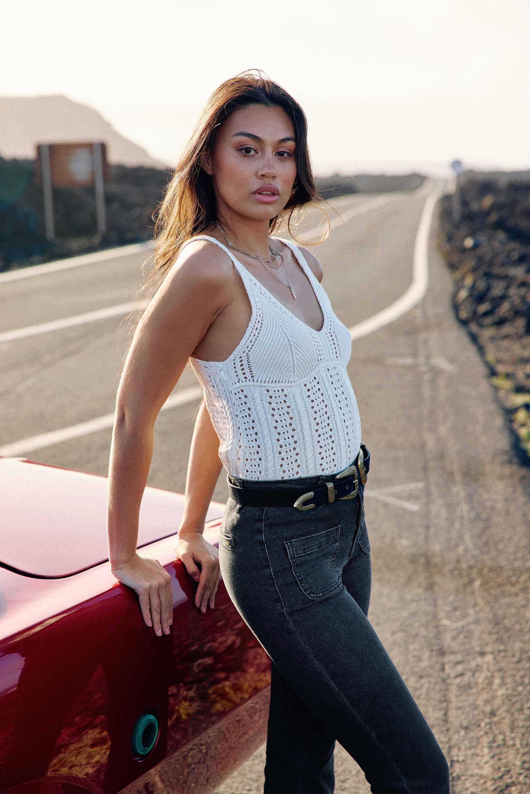 Débardeur fines bretelles écru - Dune